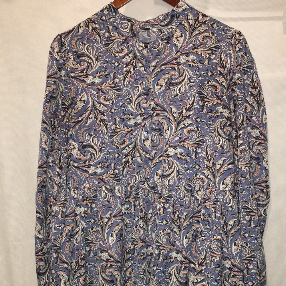 Paisley Print Long Sleeve Modest Maxi Dress | Size L